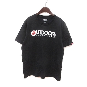 アウトドアプロダクツ OUTDOOR PRODUCTS Tシャツ カットソー クルーネック プリント 半袖 XL 黒 ブラック 白 ホワイト 赤 レッド /MS メン
