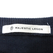 マジェスティックレゴン MAJESTIC LEGON カットソー クルーネック ストライプ 七分袖 F 紺 ネイビー /MN レディース_画像5