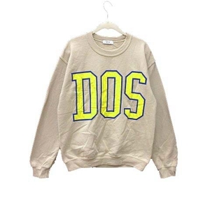  Ships SHIPS any sweatshirt reverse side nappy Logo print long sleeve S beige /YK men's 