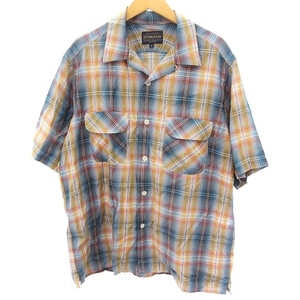 ペンドルトン PENDLETON シャツ チェック 半袖 オープンカラー 黄 イエロー 青 ブルー オレンジ マルチカラー M トップス ■GY01 メンズ