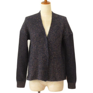  Gap GAP cardigan Mix knitted . braided Ram wool XS/S navy blue navy lady's 