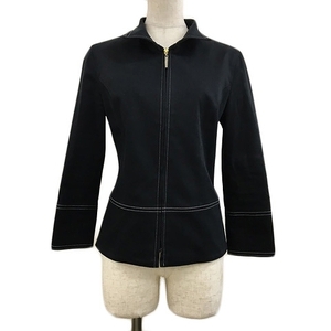  Private Label Private label jacket turn-down collar blouson Zip up middle plain 7 minute sleeve M black black lady's 