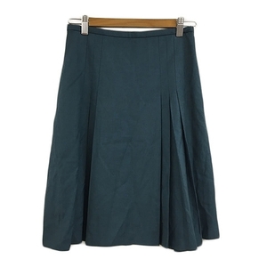  Iena IENA skirt flair pleat knees height plain 36 green green lady's 