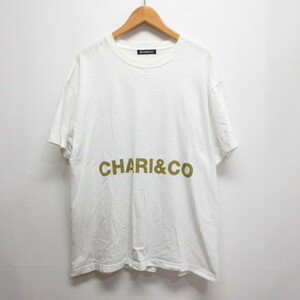 チャリアンドコー CHARI&CO 半袖 Tシャツ ロゴプリント 白 ホワイト メンズ