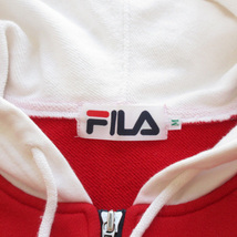 フィラ FILA ヴィンテージ 鐘紡 パーカー ジップアップ スウェット 赤 レッド メンズ_画像3