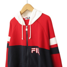 フィラ FILA ヴィンテージ 鐘紡 パーカー ジップアップ スウェット 赤 レッド メンズ_画像4