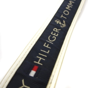 トミーヒルフィガー TOMMY HILFIGER ベルト ハトメバックル ロゴ刺繍 レザー 白 ホワイト 紺 ネイビー メンズの画像8