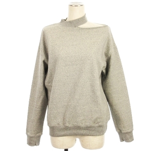 en jam N.Jam cut off shoulder sweat pull over sweatshirt reverse side wool gray 1 lady's 