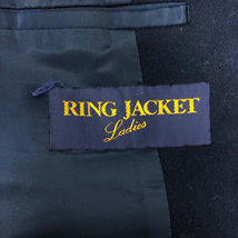 リングヂャケット RING JACKET ジャケット ブレザー テーラード アウター ウール混 ワンポイント ワッペン 長袖 1 ネイビー レディース_画像3