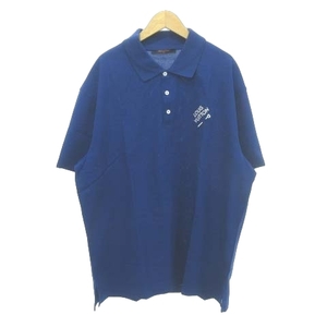 ルイヴィトン LOUIS VUITTON 美品 22AW ポロシャツ 半袖 RM222Q J64 HNY58W XXLサイズ 青 ブルー ■U90 メンズ