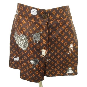  Louis Vuitton LOUIS VUITTON beautiful goods cat gram monogram shorts 36 tea Brown #U30 lady's 