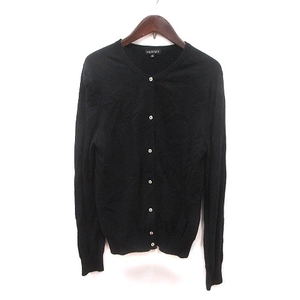  Indivi INDIVI cardigan knitted long sleeve 38 black black /MS lady's 