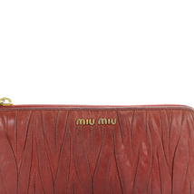 ミュウミュウ miumiu マトラッセ 長財布 レザー ロゴ 赤 レッド /SR4 ■OH レディース_画像5