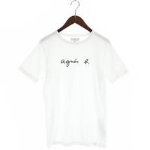 アニエスベーオム Agnes b. homme カットソー ロゴ Tシャツ 半袖 T0 XS 白 ホワイト /SR12 メンズ_画像1