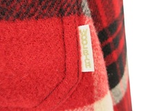 ウールリッチ WOOLRICH ジャケット ジップアップ 長袖 チェック柄 胸ポケット レッド sizeM QQQ メンズ_画像4