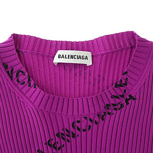 バレンシアガ BALENCIAGA 2019年製 All Over Logo Crewneck Sweater オール オーバー ロゴ クルーネック リブ ニット セーター 570844 T614の画像3