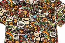 アベイシングエイプ A BATHING APE BAPE KIDS BABY MILO LISA COMIC PICNIC S/S BD SHIRT 130 ベイビーマイロ リサ コミック 総柄 シャツ 2_画像3