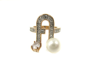  Furla FURLA ARCH PEARL RING arch pearl ring ring 9 number pink gold accessory stone attaching Stone lady's 