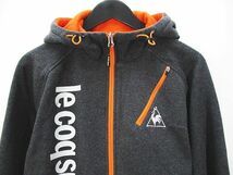 ルコックスポルティフ le coq sportif 長袖 スウェット パーカー ジャケット O 灰系 チャコールグレー ジップアップ 刺繍 裏起毛 メンズ_画像5