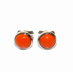  Hermes HERMES Eclipse earrings stud earrings orange accessory jewelry /DK #OH lady's 