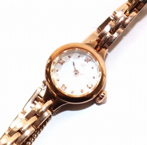 yondosi-4*C wristwatch 2 hands chain rhinestone 111045614202 watch pink gold /DK lady's 