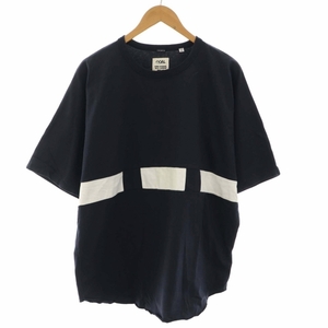 ナナミカ nanamica Tシャツ カットソー ライン クルーネック SUHS230 五分袖 M 紺 ネイビー /DK メンズ