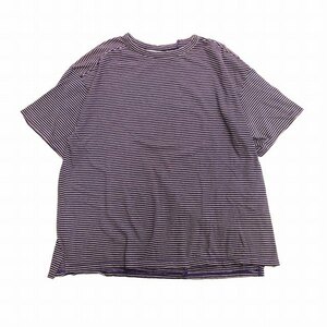 19ss アンユーズド UNUSED コットン カシミヤ ボーダー Tシャツ border t-shirt カットソー ねじれ裁断 2 紫 パープル メンズ