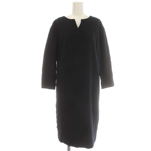  J Press J.PRESS One-piece knee height wool 7 minute sleeve 9 number M navy navy blue /*G lady's 