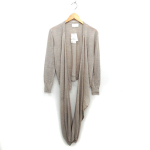  unused goods Untitled UNTITLED tag attaching cardigan knitted long alpaca . wool . rib long sleeve 2 gray ju/NT34 lady's 