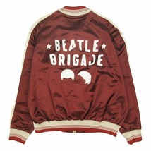 美品 バウワウ BOWWOW BEATLE MANIA SATIN SPORTS JACKET ビートルマニア サテン ジャケット スカジャン ブルゾン アウター 刺繍 L_画像1