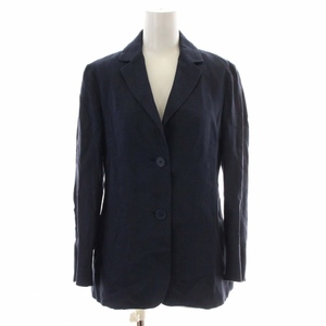 S Max Mara 'S Max Mara tailored jacket single 2B unlined in the back cotton no- vent 36 XS navy blue navy /DK lady's 