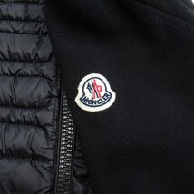 未使用品 20ss モンクレール MONCLER ニット スリーブ ダウン ジャケット ブルゾン ロゴ キルティング 切替 XS 黒 レディース ▼12_画像6