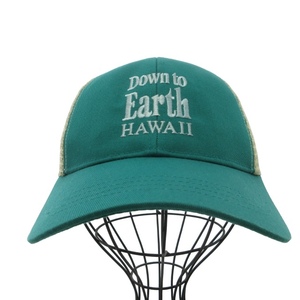 Down to Earth HAWAII オーガニックコットン メッシュキャップ 帽子 ブルー系 ベージュ