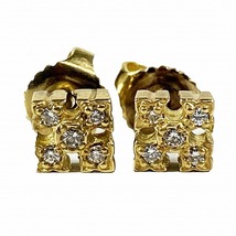 美品 ローリーロドキン Loree Rodkin タイニー ファンシー クロス ダイヤモンド ピアス TINY FANCY CROSS STUD EARRING イエローゴールド_画像1