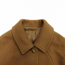 美品 90's カシミヤ ウール ステンカラー コート ジャケット ブルゾン 金縁ボタン オールド ヴィンテージ 9AR 茶 ブラウン レディース_画像5