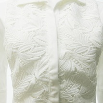 ナラカミーチェ NARA CAMICIE 近年 ブラウス レース 刺繍 コットン 5分袖 半端袖 白 ホワイト 0 約XS 1121 レディース_画像5