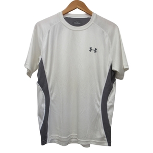 アンダーアーマー UNDER ARMOUR 美品 トレーニングTシャツ カットソー 半袖 ランニング メッシュ切替 ホワイト 白 SM 1209 メンズ