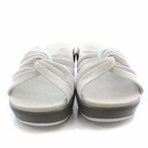 コールハーン COLE HAAN ミュール サンダル リボンモチーフ レザー 厚底 靴 シューズ 5.5B 22.5cm 白 ホワイト /DK レディース_画像4