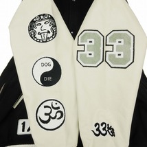 美品 22AW ブラックウィドゥ Black Weirdos VARSITY JACKET メルトン × カウレザー スタジャン バーシティ ジャケット 牛革_画像5