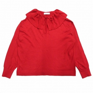  Lowrys Farm LOWRYS FARM yuwyuu оборка цвет вязаный свитер лента шерсть cut and sewn красный красный женский!11