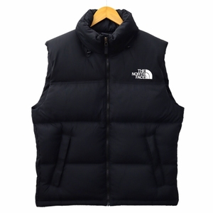 未使用品 ザノースフェイス 2023AW ND92338 Nuptse Vest ヌプシベスト ナイロン ジップ ダウンベスト XL ブラック(K) 国内正規品 メンズ