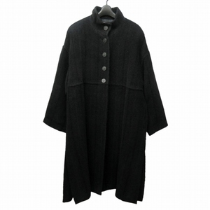  Louis fe low LOUIS FERAUD Vintage turn-down collar coat jacket alpaca wool . long height black black 11 approximately L 1212 lady's 