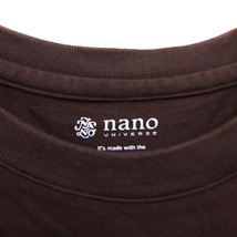 ナノユニバース nano universe カットソー Tシャツ クルーネック コットン混 リブ 無地 半袖 M 茶 ブラウン /NT26 メンズ_画像3