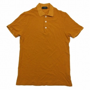 ザノーネ ZANONE SLOWEAR コットン100％ ポロシャツ 半袖 プルオーバー カットソー 44 オレンジ/9 メンズ