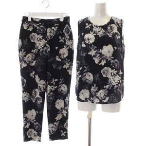 セオリー PHOTU FLORAL CDC BRINGAM PULL ON TROUSER セットアップ 上下 2点セット 花柄 シルク シフォン ブラウス パンツ S