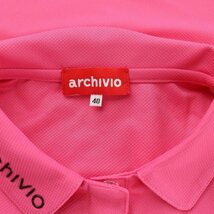 アルチビオ archivio ポロシャツ ロゴ プリント A119803 半袖 ゴルフウェア 40 L ピンク /DK レディース_画像7