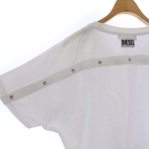 ディーゼル DIESEL Tシャツ カットソー バックボタン クルーネック 半袖 ドルマンスリーブ S 白 ホワイト /DK メンズ_画像4