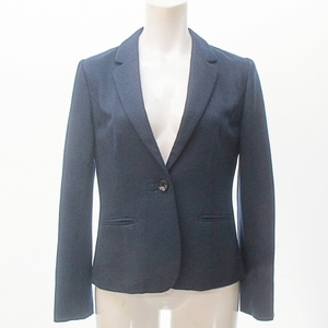  Scapa SCAPA tailored jacket одиночный один кнопка шерсть шелк темно-синий 34 XS размер соответствует 1216 женский 