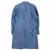 未使用品 16aw イッセイミヤケメン ISSEY MIYAKE MEN ドット スクエア ジャガード 総柄 チェスター コート ロング ジャケット 4 青◆12_画像2