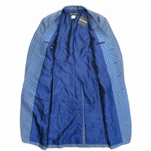 未使用品 16aw イッセイミヤケメン ISSEY MIYAKE MEN ドット スクエア ジャガード 総柄 チェスター コート ロング ジャケット 4 青◆12_画像3